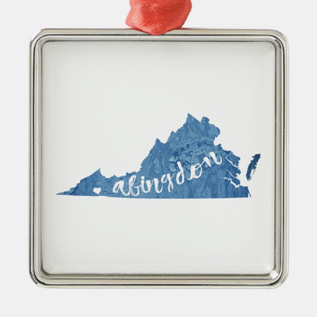 Abingdon Virginia Wood Grain Metal Tree Decoration (Front)