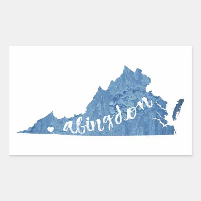 Abingdon Virginia Wood Grain Rectangular Sticker (Front)
