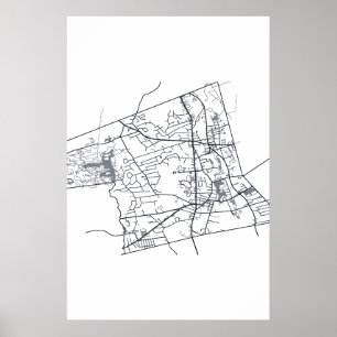 Abington Massachusetts Street Map Art Print