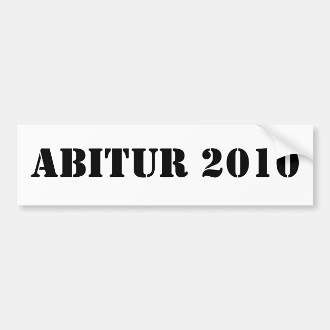 ABITUR 2010 BUMPER STICKER (Front)