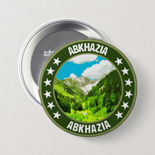 Abkhasia                                           7.5 cm round badge (Front & Back)