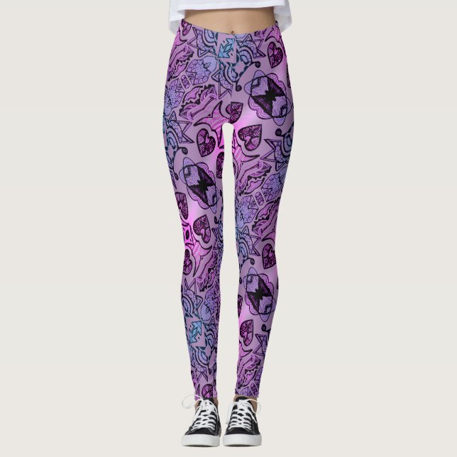 ABL - 159 - Glowing hearts - Leggings (Front)