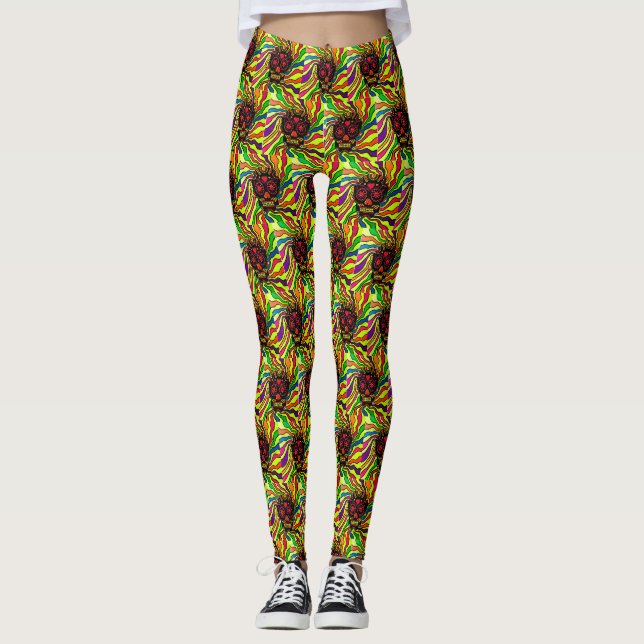 ABL - 303 - Neon Skull - Leggings (Front)