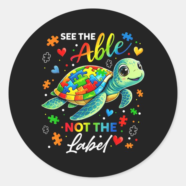 Able Not Label Turtle Au Awareness For Men Women (Front)