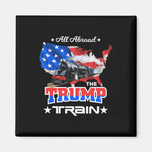 Aboard The Trump Train 2022 American Flag Magnet