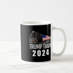 Aboard The Trump Train 2024 American Flag 2 Coffee Mug