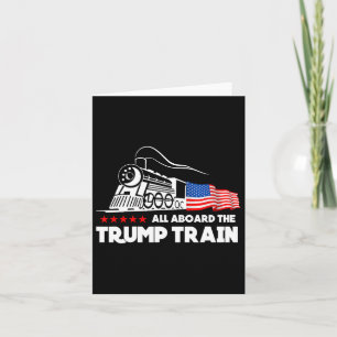 Aboard The Trump Train 2024 American Flag Card