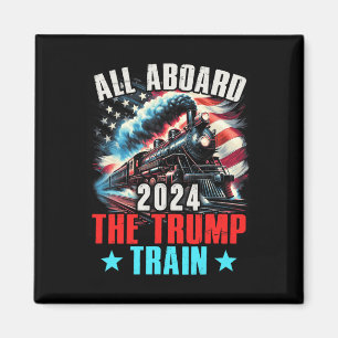 Aboard The Trump Train 2024 Trump 2024 Us American Magnet