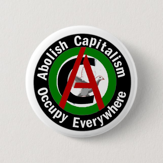 Abolish Capitalism Occupy Everywhere 6 Cm Round Badge (Front)