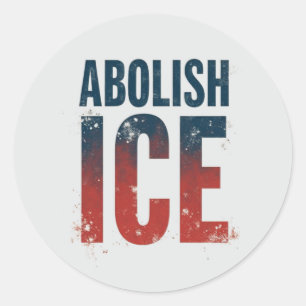 Abolish ICE American Flag Colours Classic Round Sticker