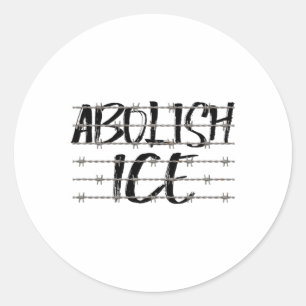 Abolish Ice Byrbed Wire Protest And Resist Support Classic Round Sticker
