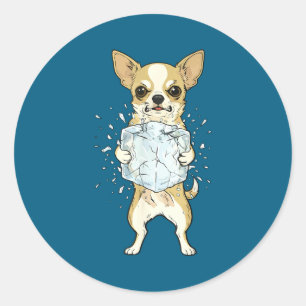 Abolish ice funny chihuahua no ice dog meme classic round sticker