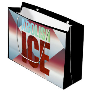 Abolish ICE Minimalist Protest Typography Design Large Gift Bag