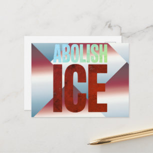 Abolish ICE Minimalist Protest Typography Design Postcard