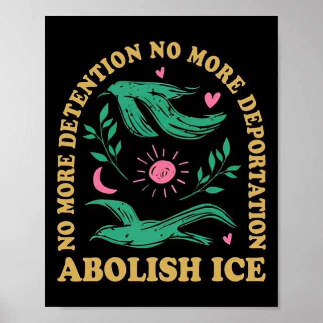 Abolish Ice Retro Protest And Resist Support Immig Poster (Front)