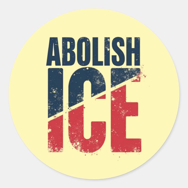 Abolish ICE Vintage Protest Classic Round Sticker (Front)