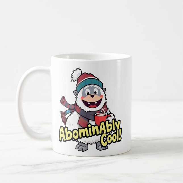 Abominably Cool Winter Yeti Design Coffee Mug (Left)