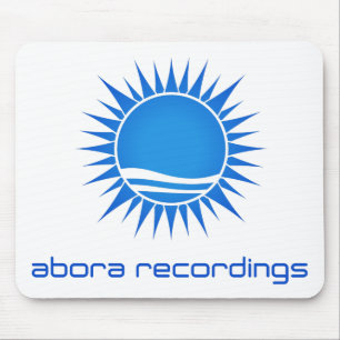 Abora Recordings Blue-on-White Mousepad