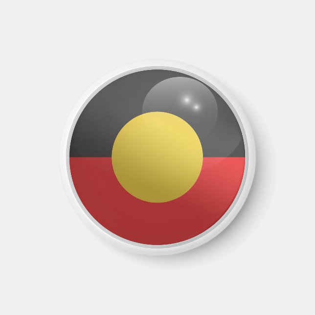Aborigin  Glossy Circle Flag Magnet (Front)