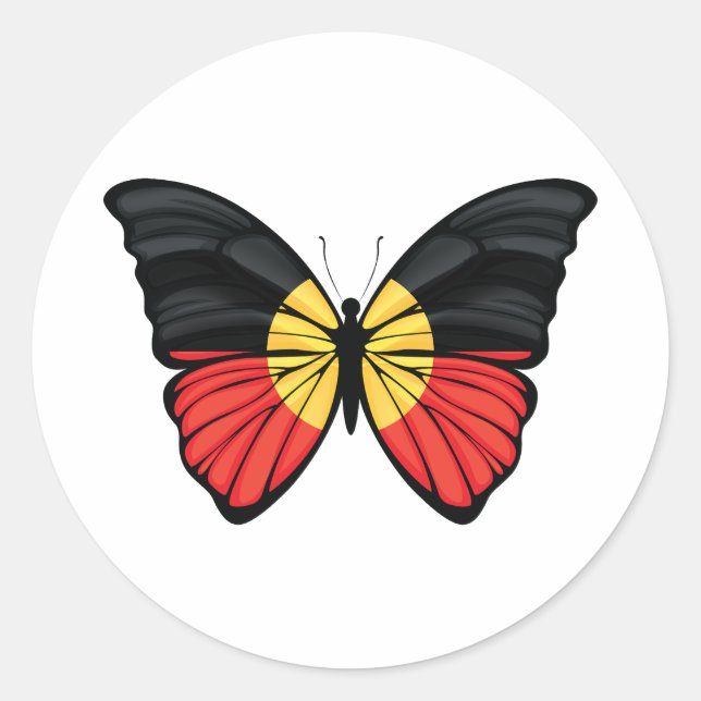Aborigin Hypolimnas Butterfly Classic Round Sticker (Front)