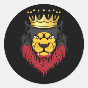 Aborigin Lion King Flag Classic Round Sticker
