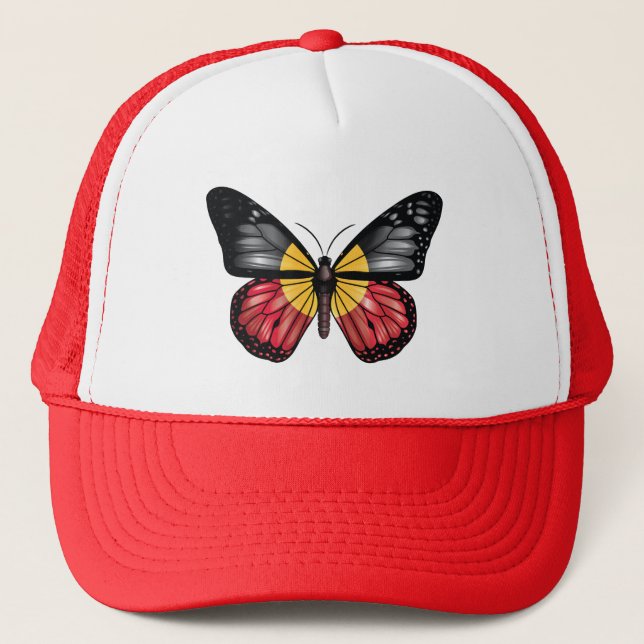Aborigin Monarque Butterfly Flag Trucker Hat (Front)