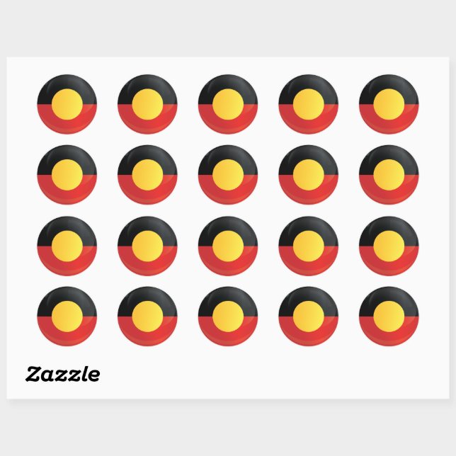 Aborigin  Round Icon Flag Classic Round Sticker (Sheet)