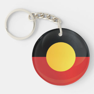Aborigin  Round Icon Flag Key Ring