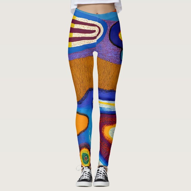 Aboriginal Abstract Art Vol 04 Leggings (Front)
