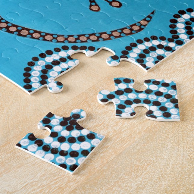 Aboriginal Art, Gecko, Point Painting, Dot Paintin Jigsaw Puzzle (Side)
