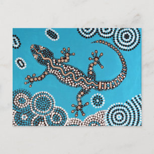 Aboriginal Art, Gecko, Point Painting, Dot Paintin Postcard