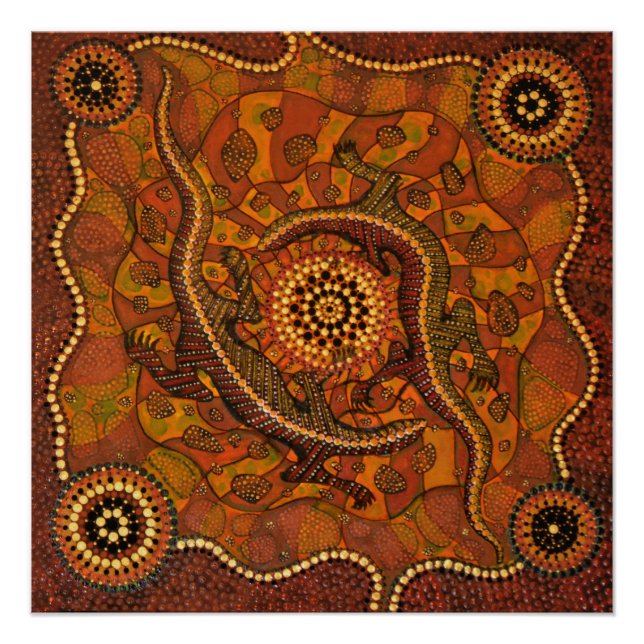 Aboriginal Art - Goanna Dreaming Poster (Front)