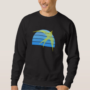 Aboriginal Art Inspired Yellow Swallow Blue Sky- B Sweatshirt
