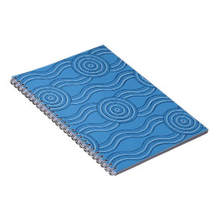 Aboriginal art ocean spiral notebook