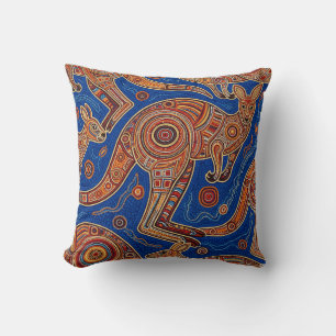 ABORIGINAL ART OF KANGAROO CUSHION