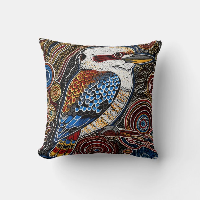 ABORIGINAL ART OF KOOKABURRA CUSHION (Front)