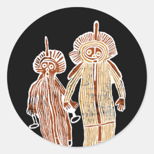 aboriginal art petroglyph australia native symbol  classic round sticker