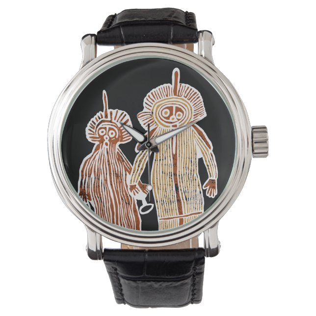 aboriginal art petroglyph australia native symbol  watch (Front)