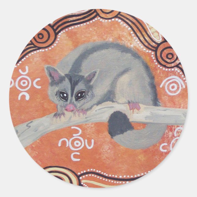 Aboriginal Art Possum Sticker (Front)