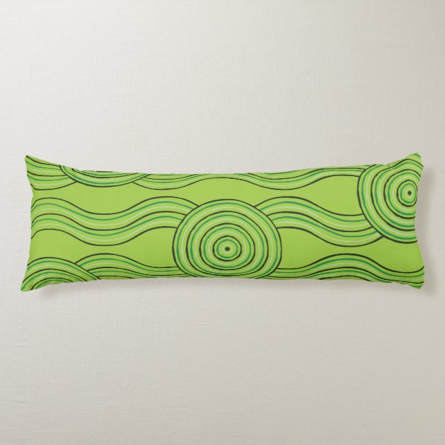 Aboriginal art rainforest body cushion (Front)