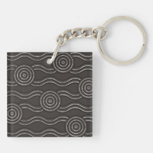 Aboriginal art storm key ring