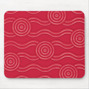 Aboriginal art waratah mouse pad