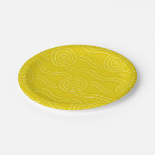 Aboriginal art wattle paper plate