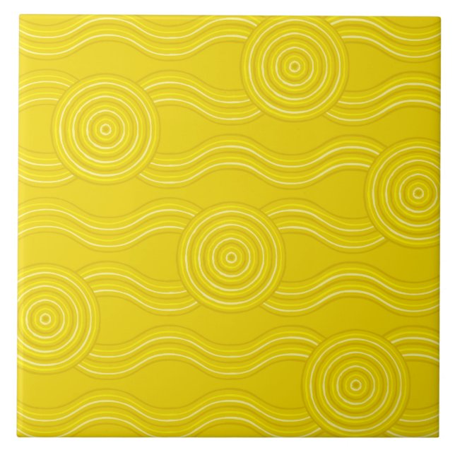 Aboriginal art wattle tile (Front)