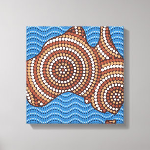 Aboriginal Australia dot painting Canvas Print