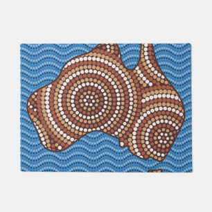 Aboriginal Australia dot painting Doormat