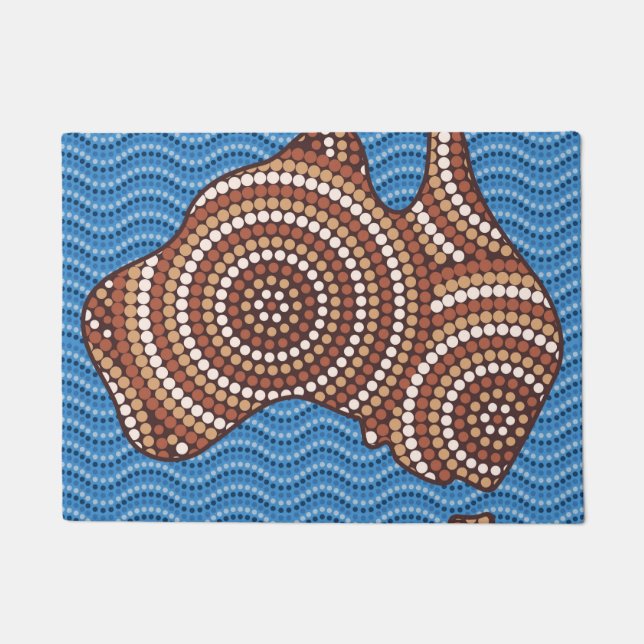 Aboriginal Australia dot painting Doormat (Front)
