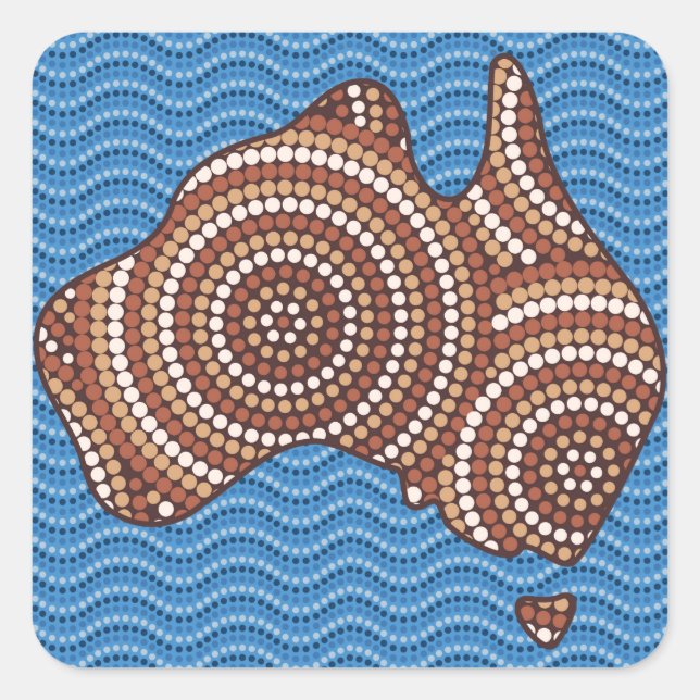 Aboriginal Australia dot painting Square Sticker (Front)