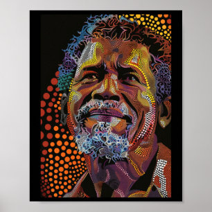 Aboriginal Australian Dot Art Portrait Artwork Of  Poster