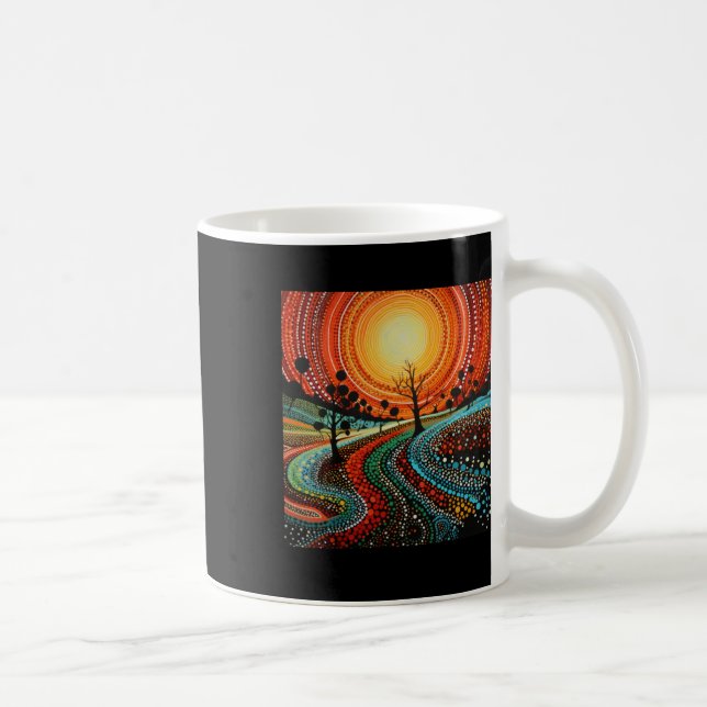 Aboriginal Authentic Art - Sunlight Sticker  Coffee Mug (Right)